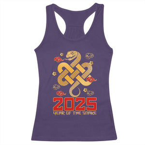 Year Of The Snake 2025 Racerback Tank Top Lunar New Year Chinese Traditional TS09 Purple Print Your Wear