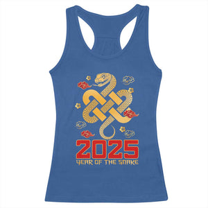 Year Of The Snake 2025 Racerback Tank Top Lunar New Year Chinese Traditional TS09 Royal Blue Print Your Wear