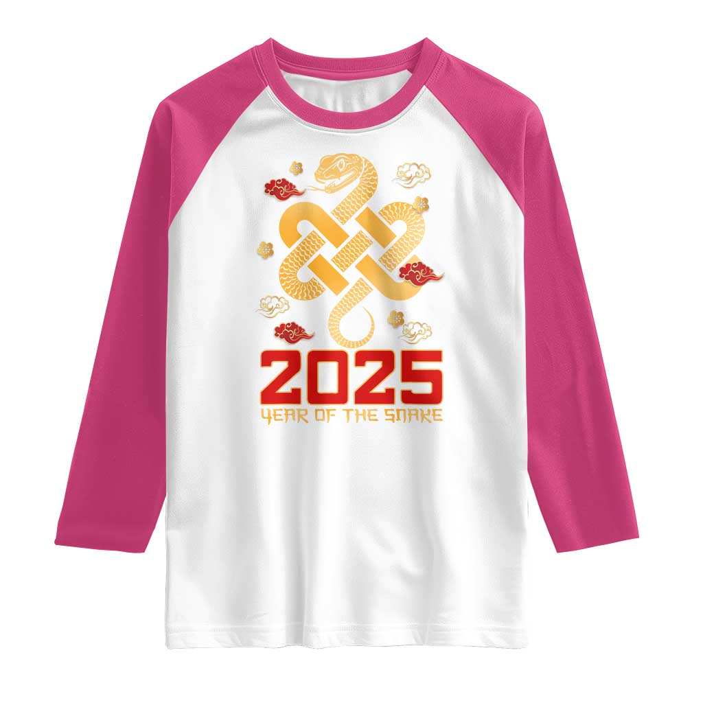 Year Of The Snake 2025 Raglan Shirt Lunar New Year Chinese Traditional TS09 White Heliconia Print Your Wear