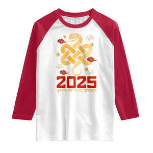 Year Of The Snake 2025 Raglan Shirt Lunar New Year Chinese Traditional TS09 White Red Print Your Wear