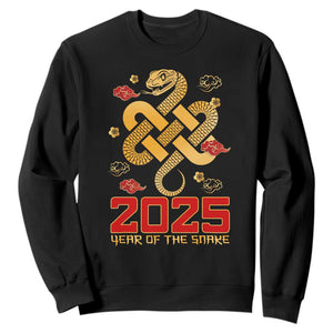 Year Of The Snake 2025 Sweatshirt Lunar New Year Chinese Traditional TS09 Black Print Your Wear