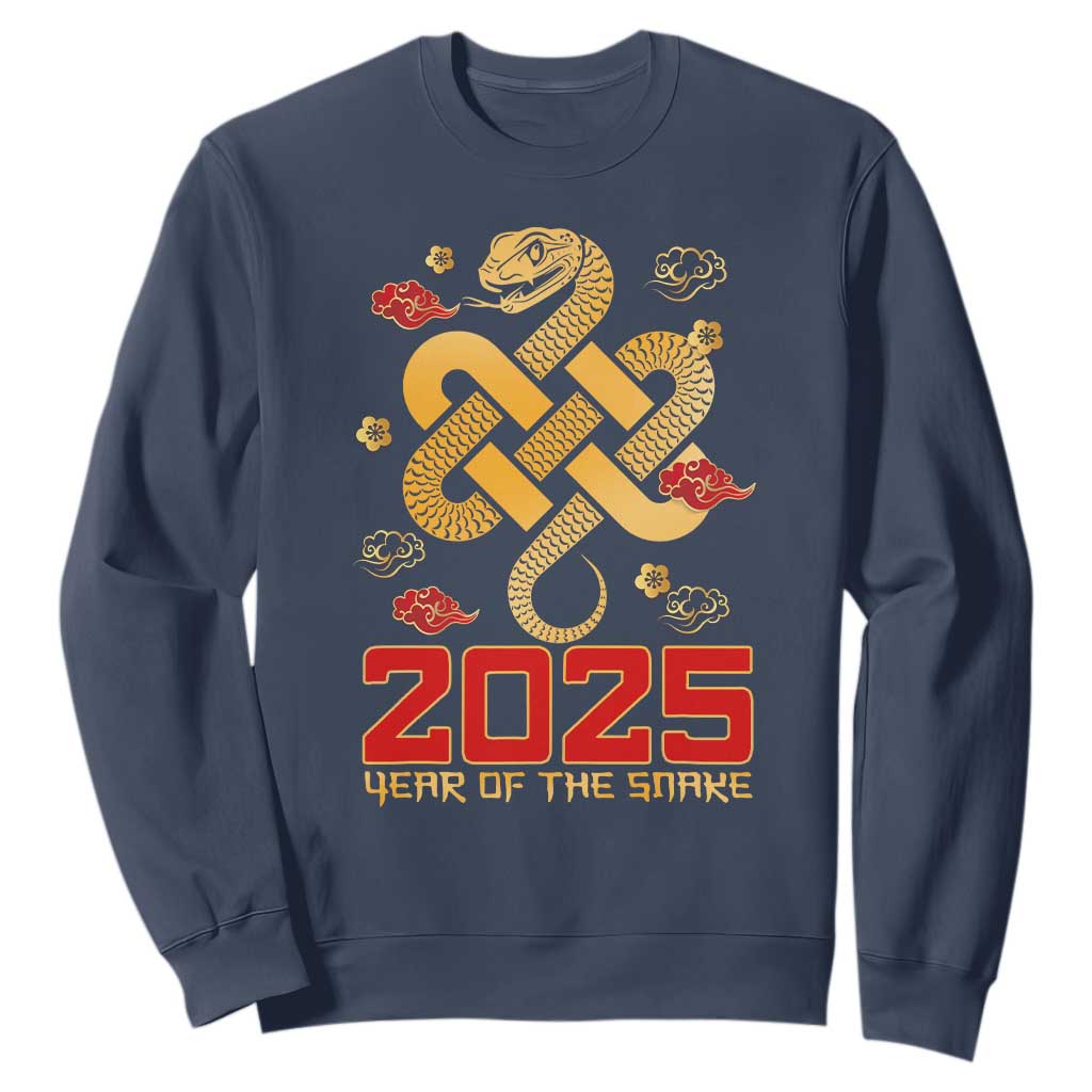 Year Of The Snake 2025 Sweatshirt Lunar New Year Chinese Traditional TS09 Navy Print Your Wear