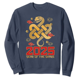 Year Of The Snake 2025 Sweatshirt Lunar New Year Chinese Traditional TS09 Navy Print Your Wear