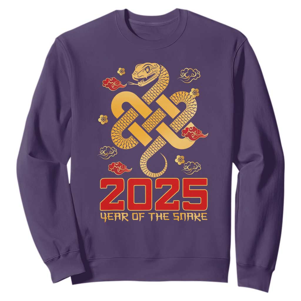 Year Of The Snake 2025 Sweatshirt Lunar New Year Chinese Traditional TS09 Purple Print Your Wear