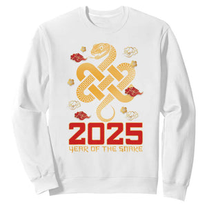 Year Of The Snake 2025 Sweatshirt Lunar New Year Chinese Traditional TS09 White Print Your Wear