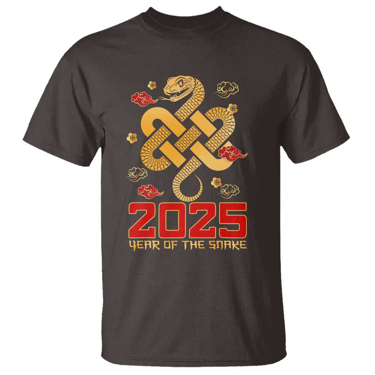Year Of The Snake 2025 T Shirt Lunar New Year Chinese Traditional TS09 Dark Chocolate Print Your Wear