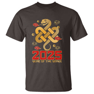 Year Of The Snake 2025 T Shirt Lunar New Year Chinese Traditional TS09 Dark Chocolate Print Your Wear