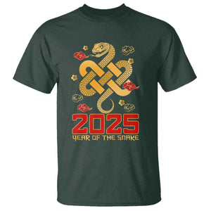 Year Of The Snake 2025 T Shirt Lunar New Year Chinese Traditional TS09 Dark Forest Green Print Your Wear