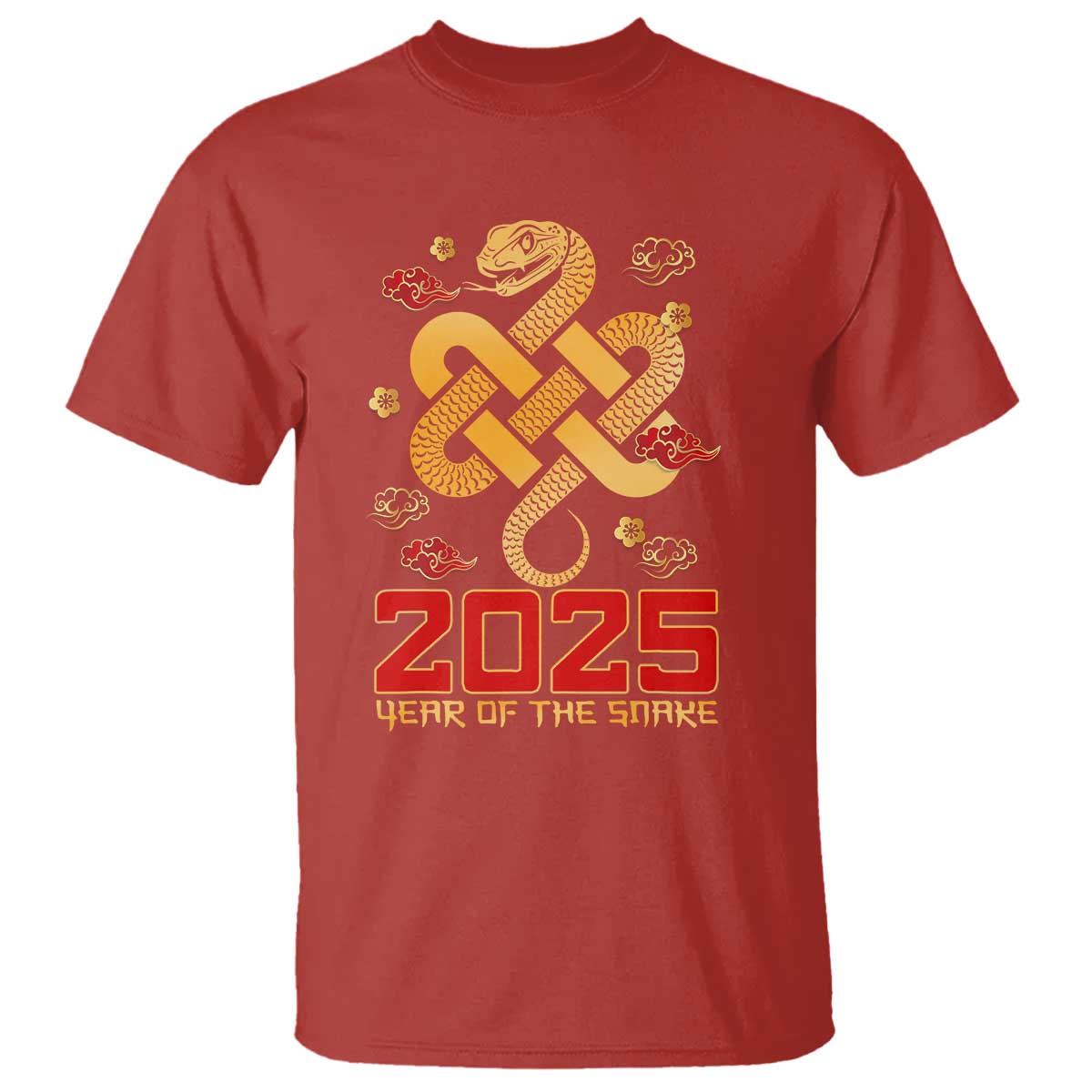 Year Of The Snake 2025 T Shirt Lunar New Year Chinese Traditional TS09 Red Print Your Wear