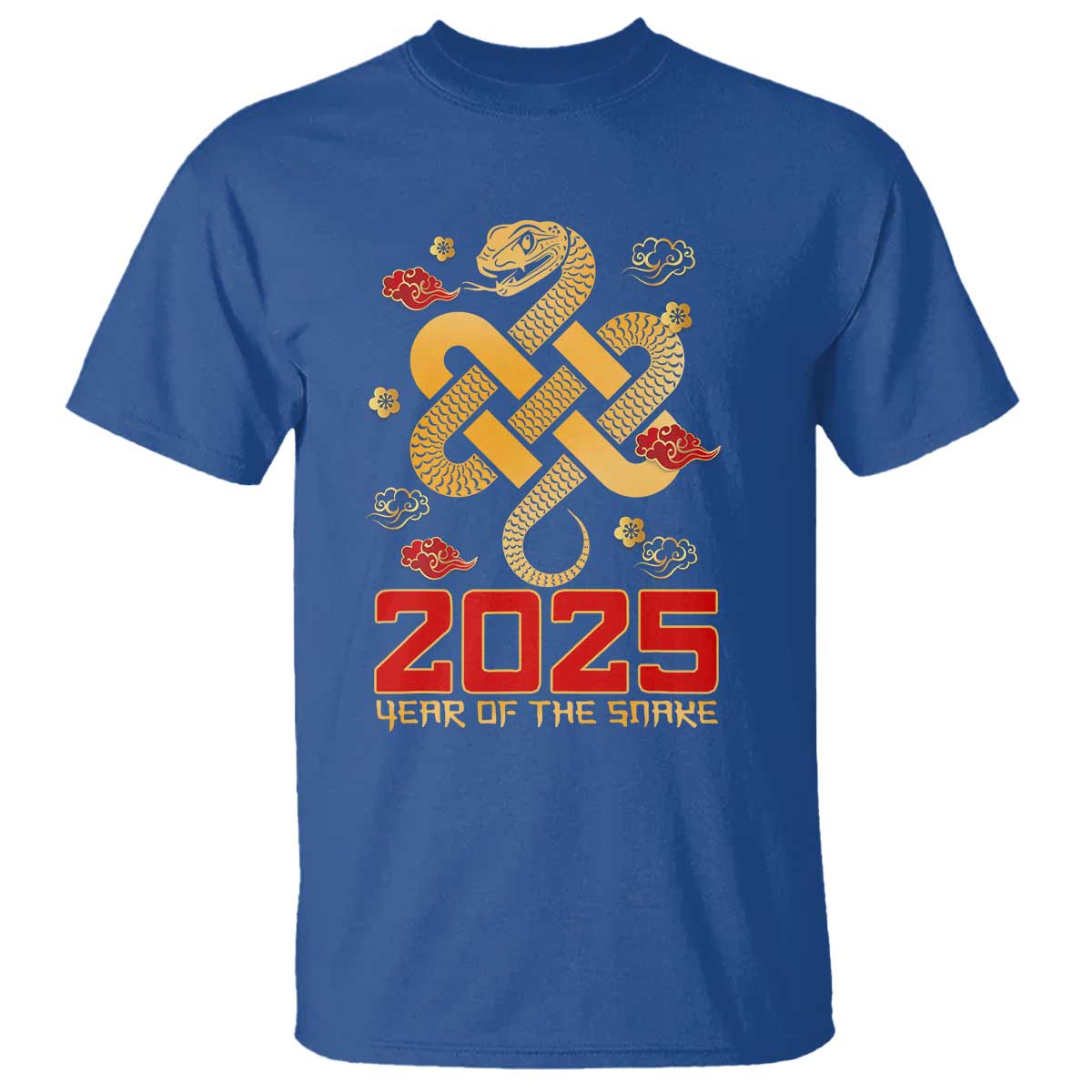 Year Of The Snake 2025 T Shirt Lunar New Year Chinese Traditional TS09 Royal Blue Print Your Wear