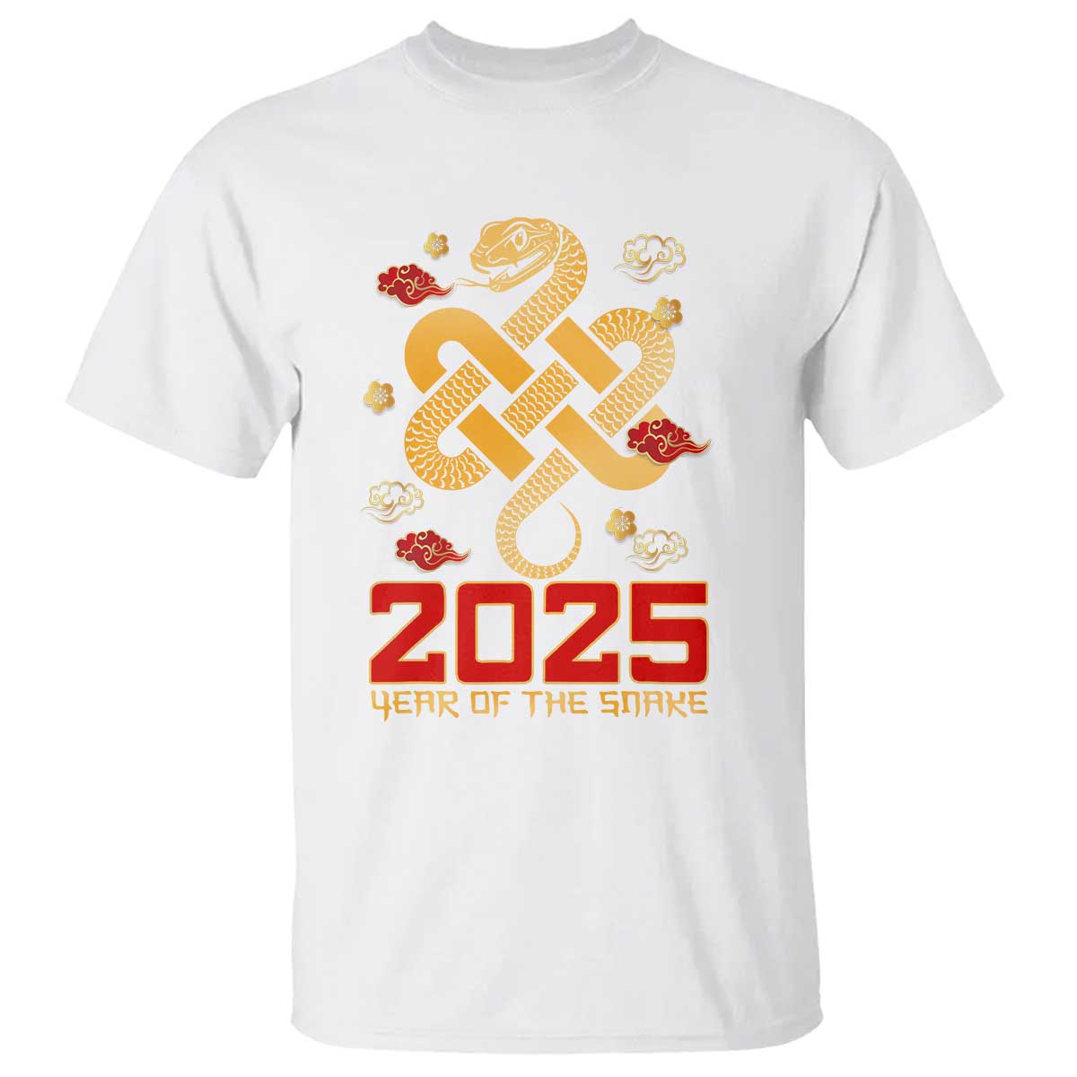 Year Of The Snake 2025 T Shirt Lunar New Year Chinese Traditional TS09 White Print Your Wear
