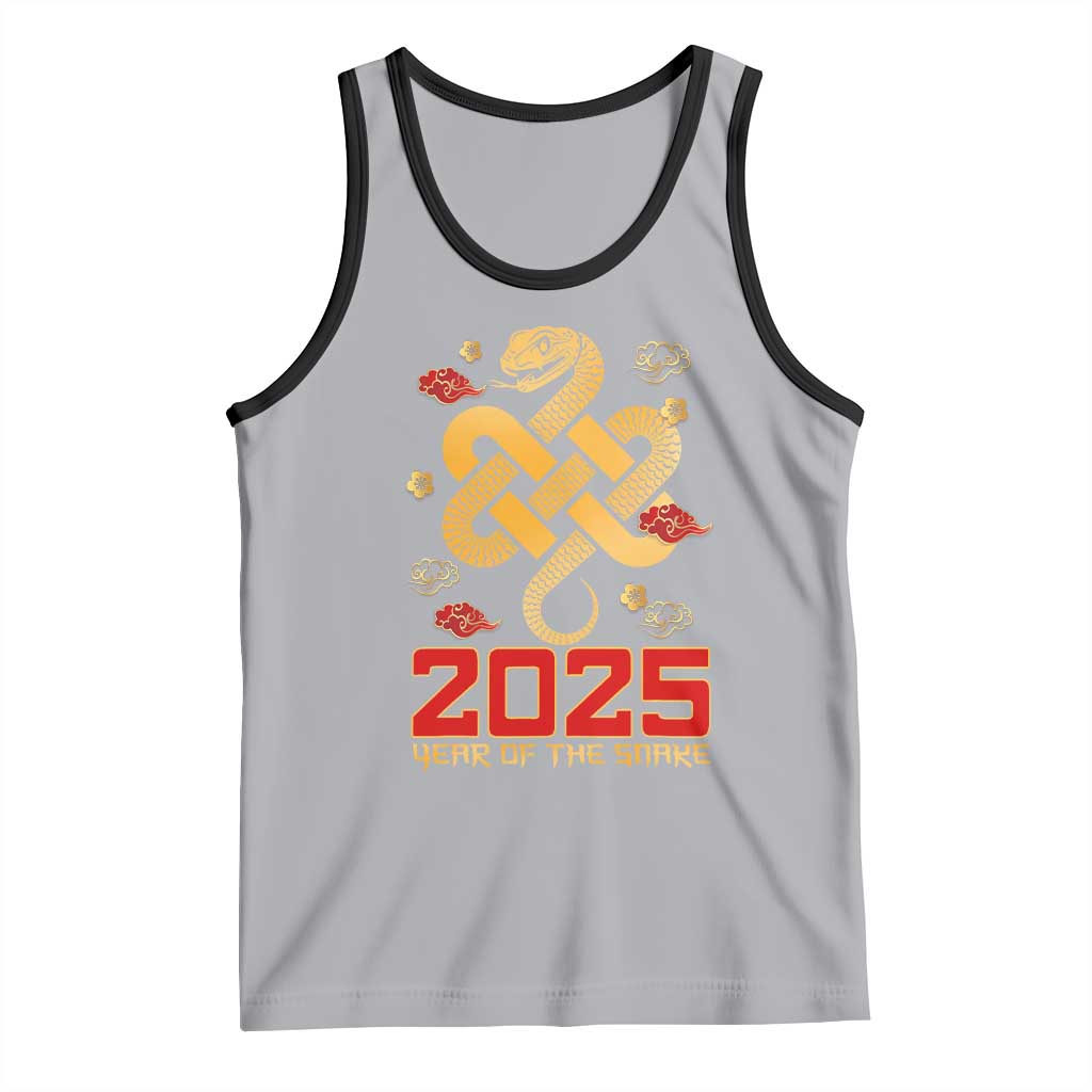 Year Of The Snake 2025 Tank Top Lunar New Year Chinese Traditional TS09 Athletic Heather Black Print Your Wear