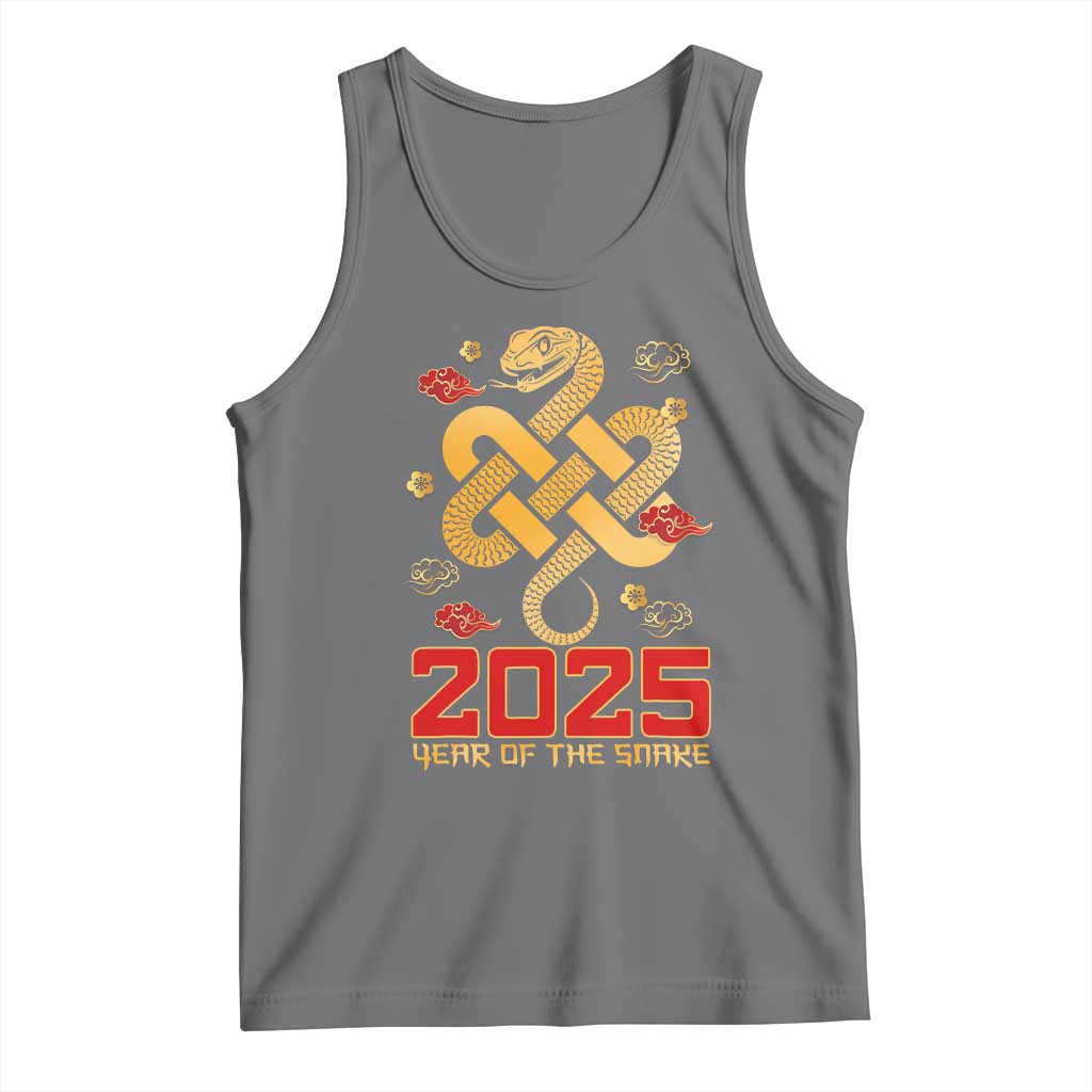 Year Of The Snake 2025 Tank Top Lunar New Year Chinese Traditional TS09 Black Heather Print Your Wear