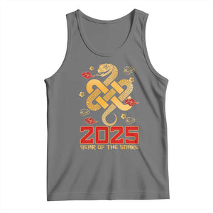Year Of The Snake 2025 Tank Top Lunar New Year Chinese Traditional TS09 Black Heather Print Your Wear