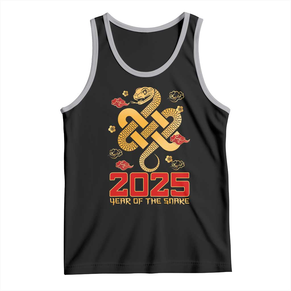 Year Of The Snake 2025 Tank Top Lunar New Year Chinese Traditional TS09 Black Athletic Heather Print Your Wear