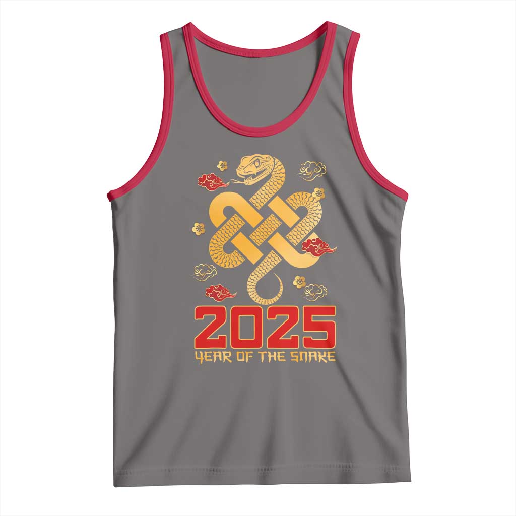 Year Of The Snake 2025 Tank Top Lunar New Year Chinese Traditional TS09 Deep Heather Red Print Your Wear