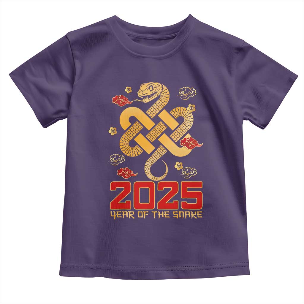 Year Of The Snake 2025 Toddler T Shirt Lunar New Year Chinese Traditional TS09 Purple Print Your Wear