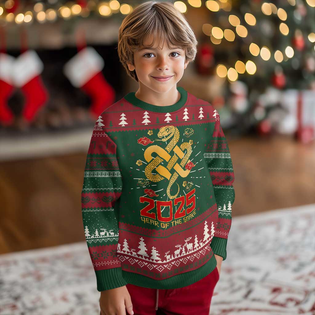 Year Of The Snake 2025 Ugly Christmas Sweater Lunar New Year Chinese Traditional TS09 Christmas Print Your Wear