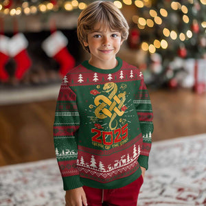 Year Of The Snake 2025 Ugly Christmas Sweater Lunar New Year Chinese Traditional TS09 Christmas Print Your Wear