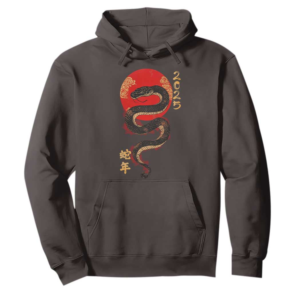 Year Of The Snake 2025 Hoodie Lunar New Year Chinese Snake TS09 Dark Chocolate Print Your Wear