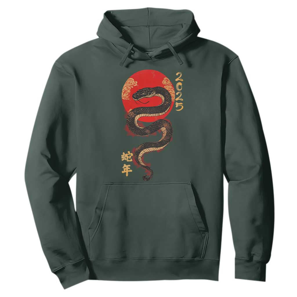 Year Of The Snake 2025 Hoodie Lunar New Year Chinese Snake TS09 Dark Forest Green Print Your Wear
