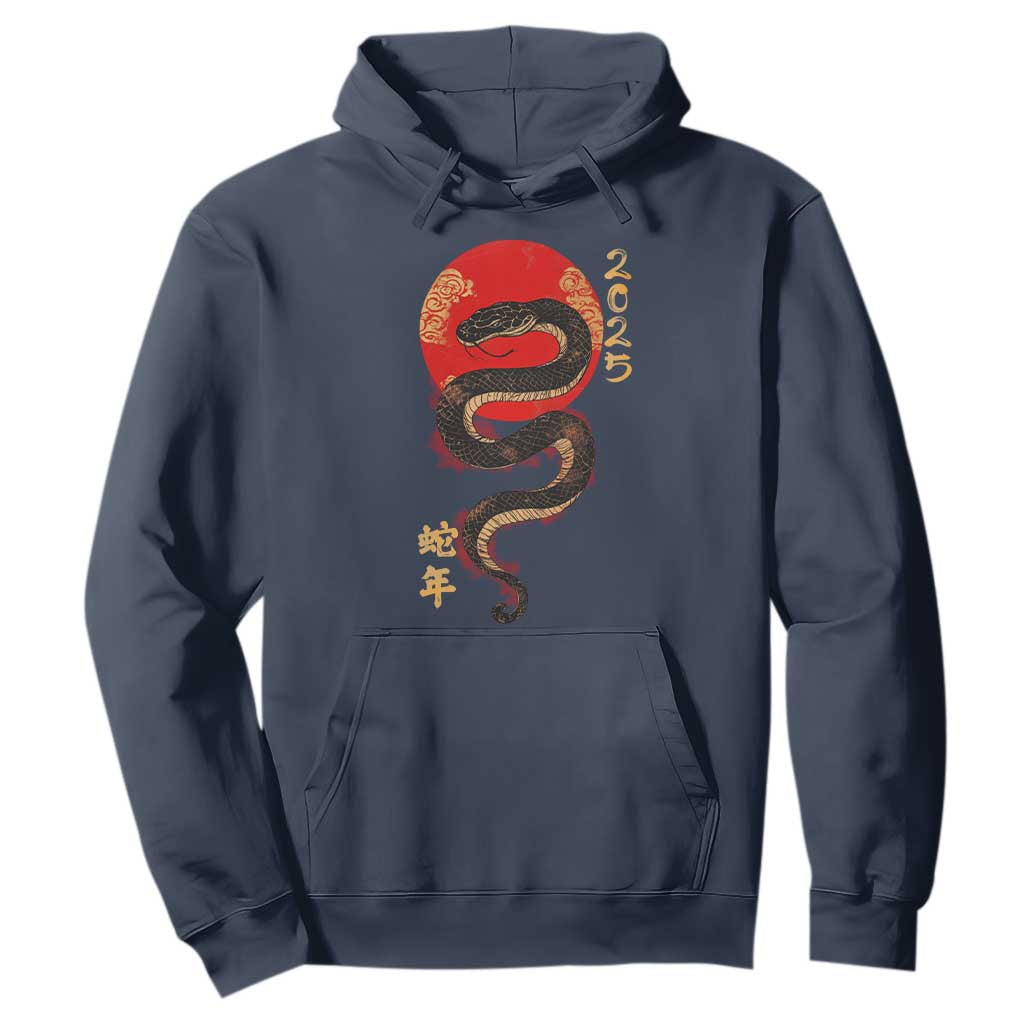 Year Of The Snake 2025 Hoodie Lunar New Year Chinese Snake TS09 Navy Print Your Wear
