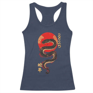 Year Of The Snake 2025 Racerback Tank Top Lunar New Year Chinese Snake TS09 Navy Print Your Wear