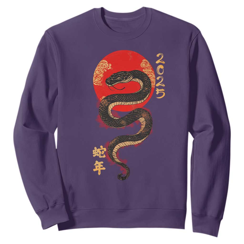 Year Of The Snake 2025 Sweatshirt Lunar New Year Chinese Snake TS09 Purple Print Your Wear