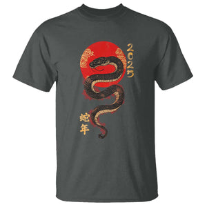 Year Of The Snake 2025 T Shirt Lunar New Year Chinese Snake TS09 Dark Heather Print Your Wear