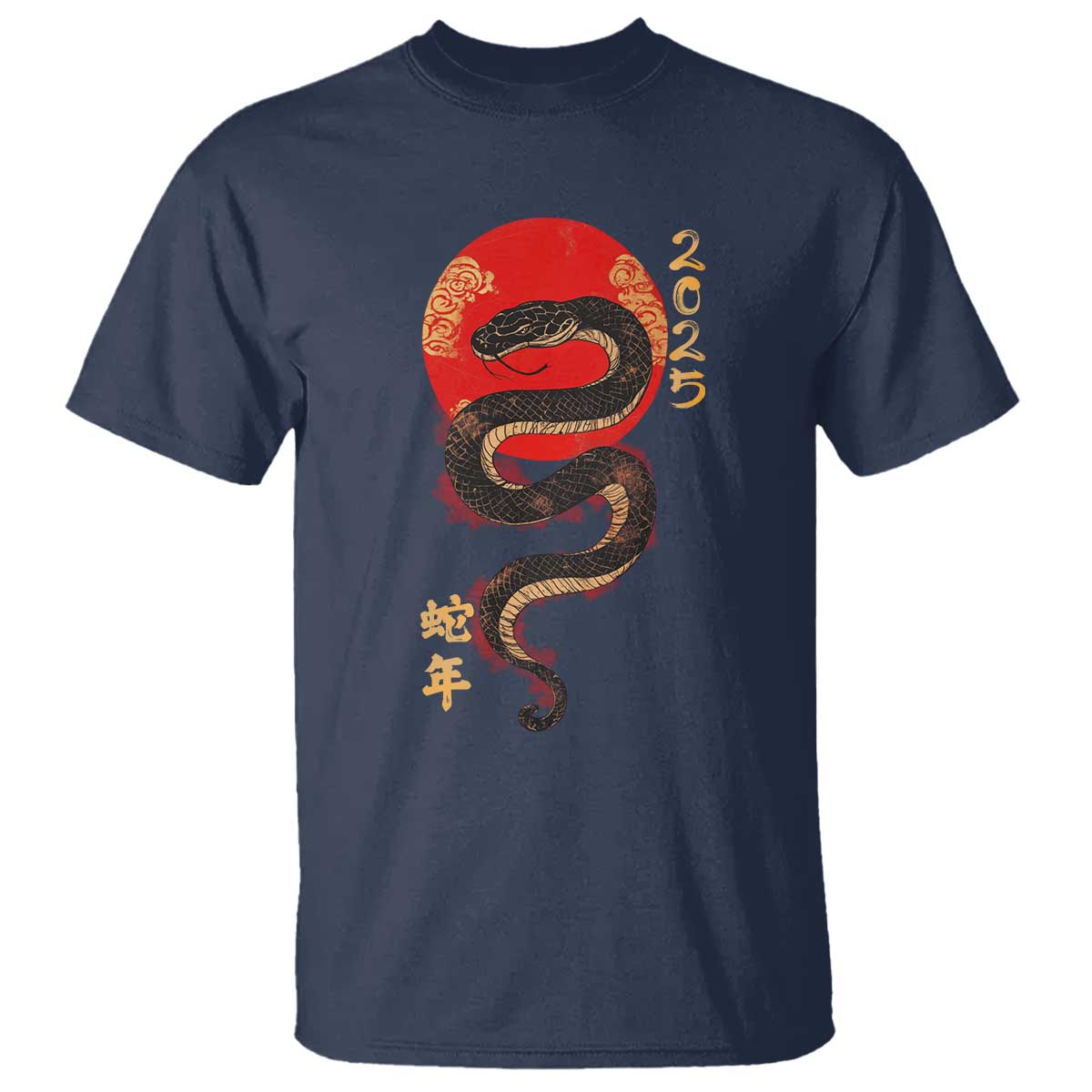 Year Of The Snake 2025 T Shirt Lunar New Year Chinese Snake TS09 Navy Print Your Wear