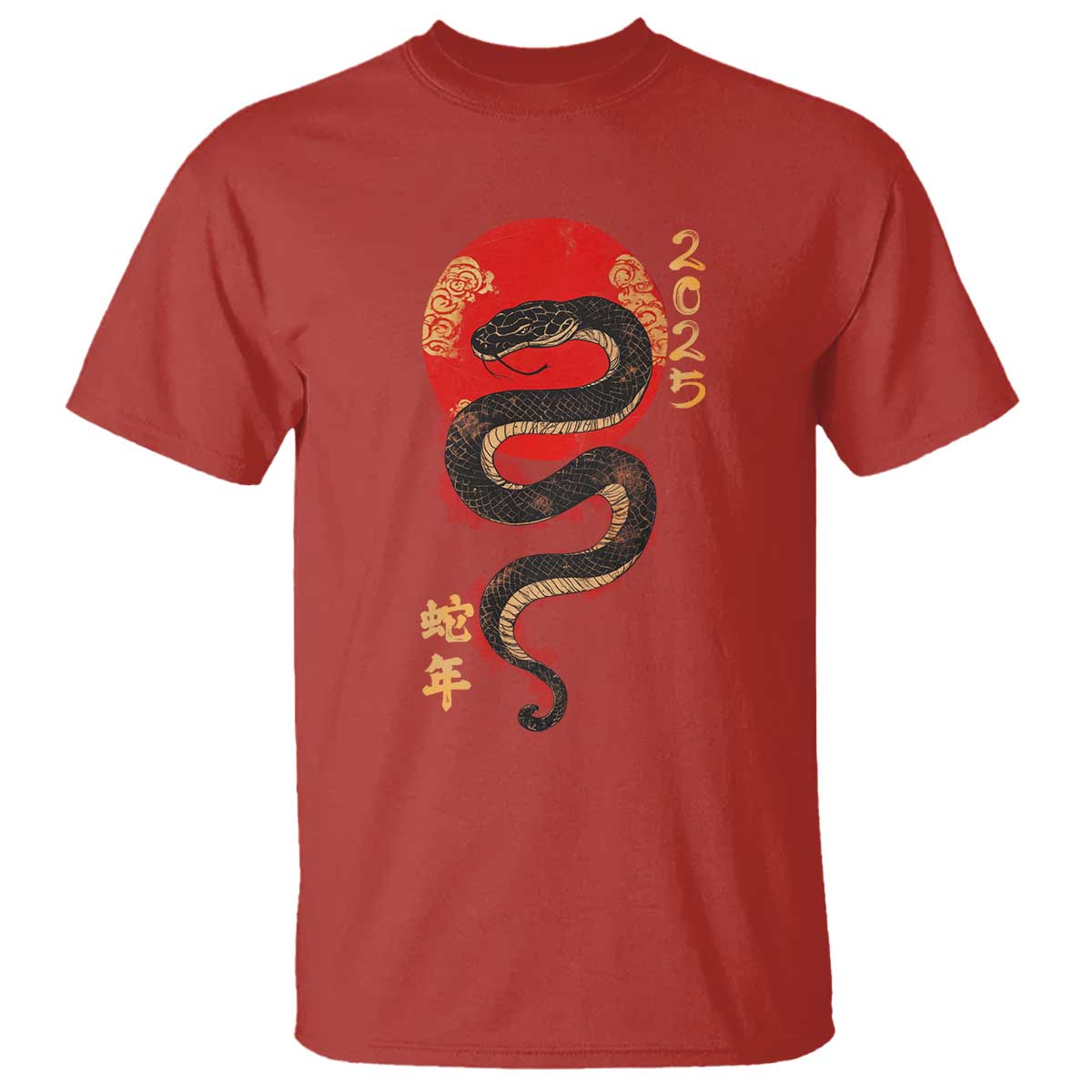 Year Of The Snake 2025 T Shirt Lunar New Year Chinese Snake TS09 Red Print Your Wear