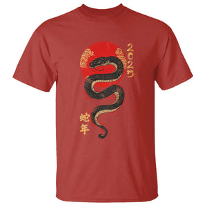 Year Of The Snake 2025 T Shirt Lunar New Year Chinese Snake TS09 Red Print Your Wear