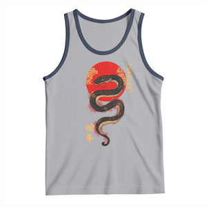 Year Of The Snake 2025 Tank Top Lunar New Year Chinese Snake TS09 Athletic Heather Navy Print Your Wear