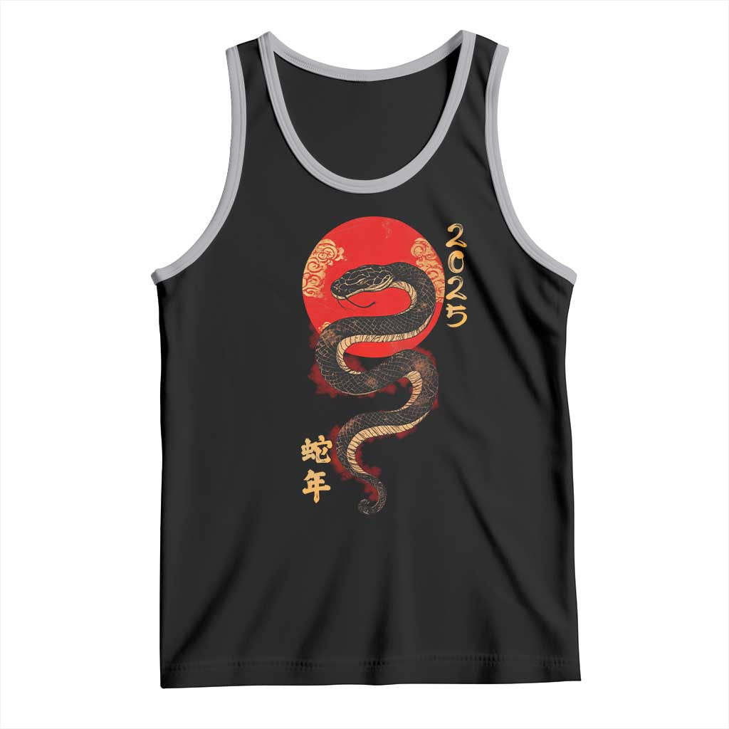 Year Of The Snake 2025 Tank Top Lunar New Year Chinese Snake TS09 Black Athletic Heather Print Your Wear