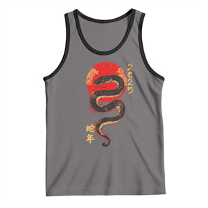 Year Of The Snake 2025 Tank Top Lunar New Year Chinese Snake TS09 Deep Heather Black Print Your Wear