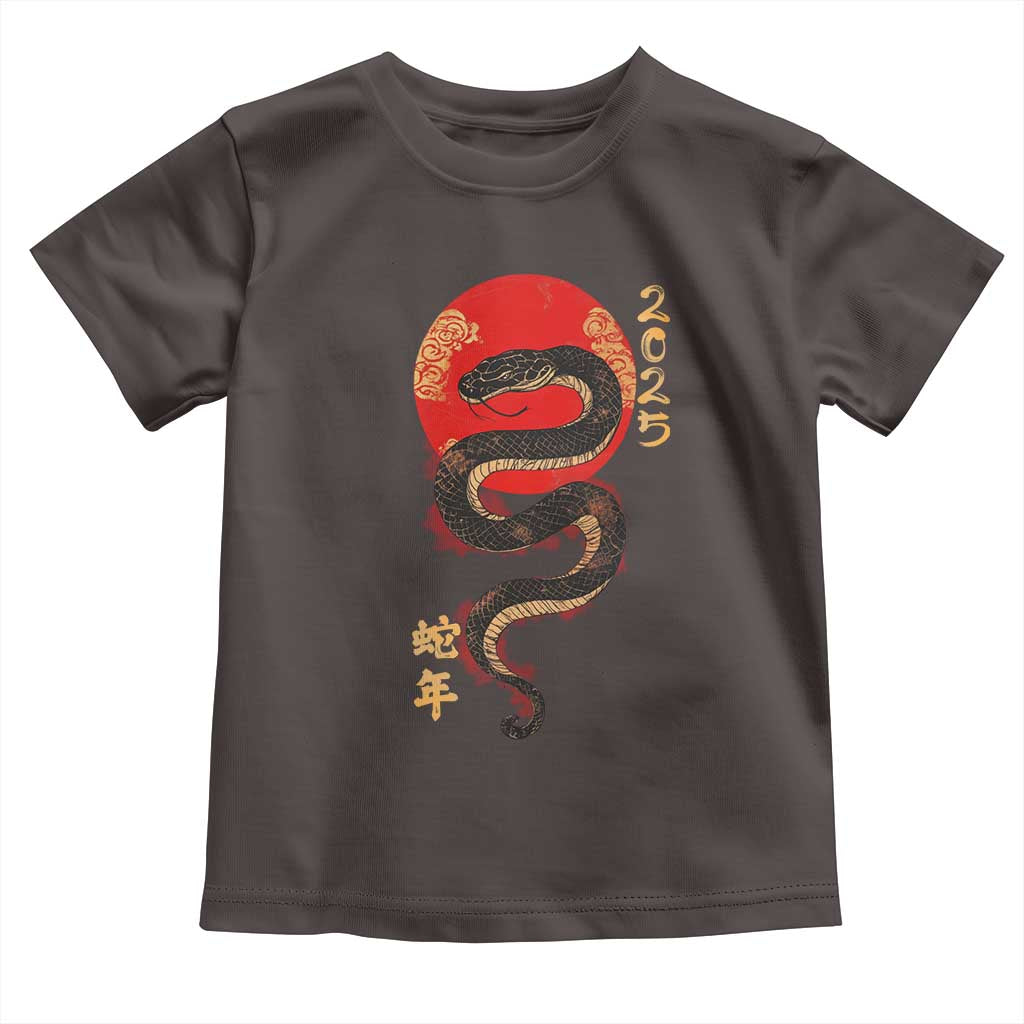 Year Of The Snake 2025 Toddler T Shirt Lunar New Year Chinese Snake TS09 Dark Chocolate Print Your Wear
