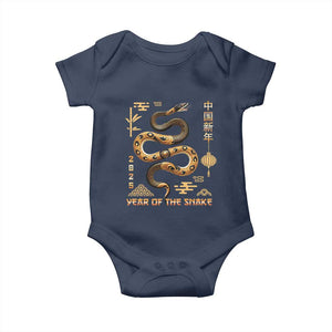 Lunar New Year 2025 Baby Onesie Year Of The Snake 2025 Chinese China TS09 Navy Print Your Wear