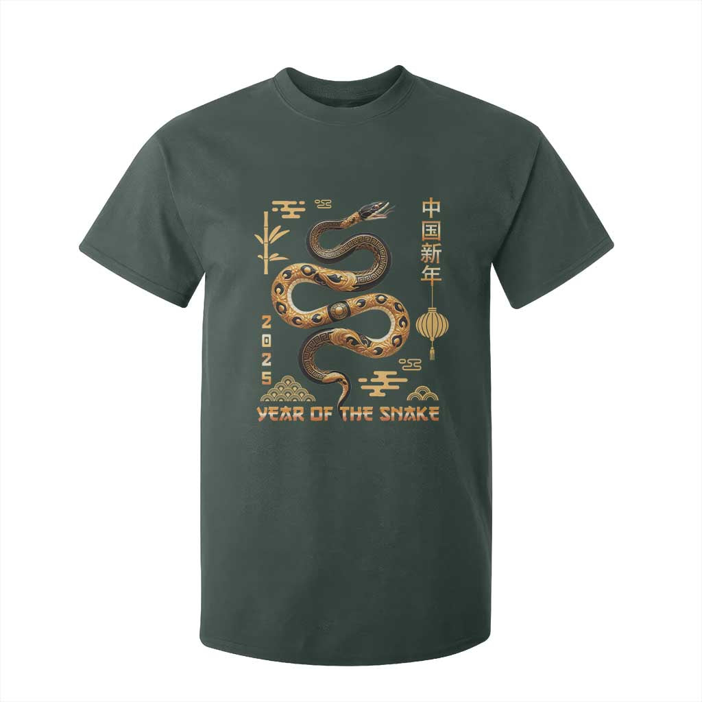 Lunar New Year 2025 T Shirt For Kid Year Of The Snake 2025 Chinese China TS09 Dark Forest Green Print Your Wear