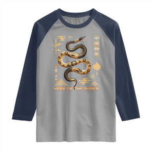 Lunar New Year 2025 Raglan Shirt Year Of The Snake 2025 Chinese China TS09 Sport Gray Navy Print Your Wear