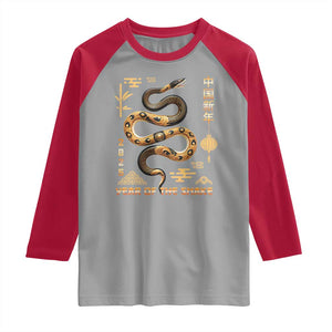 Lunar New Year 2025 Raglan Shirt Year Of The Snake 2025 Chinese China TS09 Sport Gray Red Print Your Wear