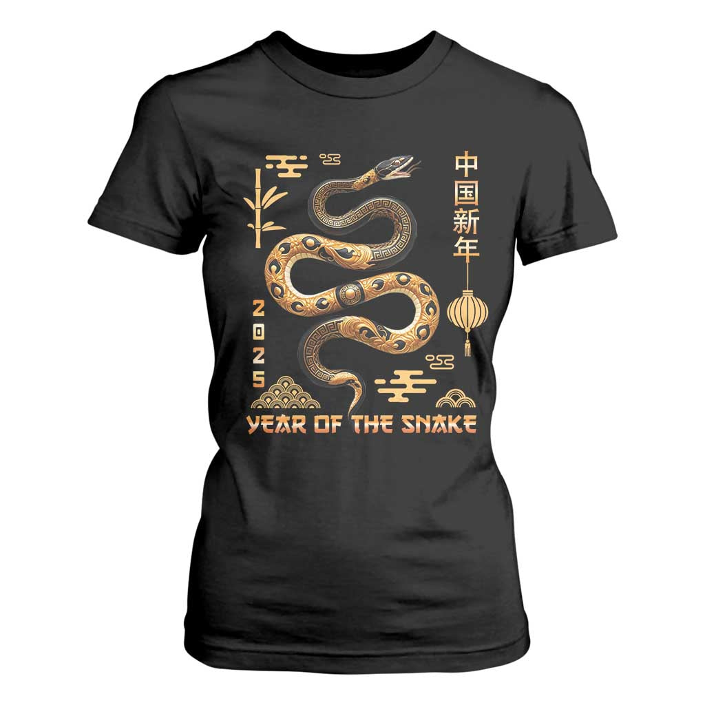 Lunar New Year 2025 T Shirt For Women Year Of The Snake 2025 Chinese China TS09 Black Print Your Wear
