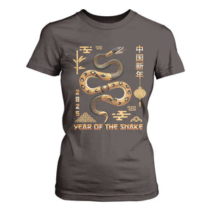 Lunar New Year 2025 T Shirt For Women Year Of The Snake 2025 Chinese China TS09 Dark Chocolate Print Your Wear