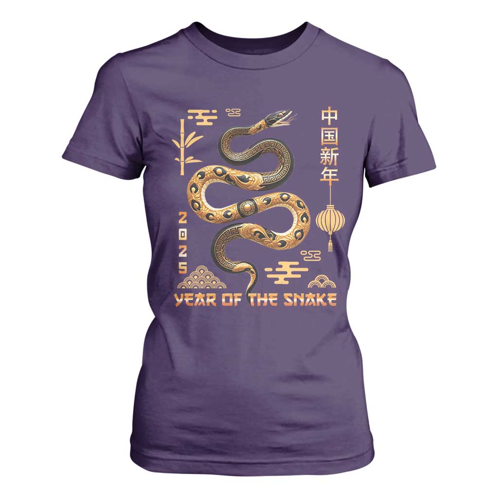 Lunar New Year 2025 T Shirt For Women Year Of The Snake 2025 Chinese China TS09 Purple Print Your Wear