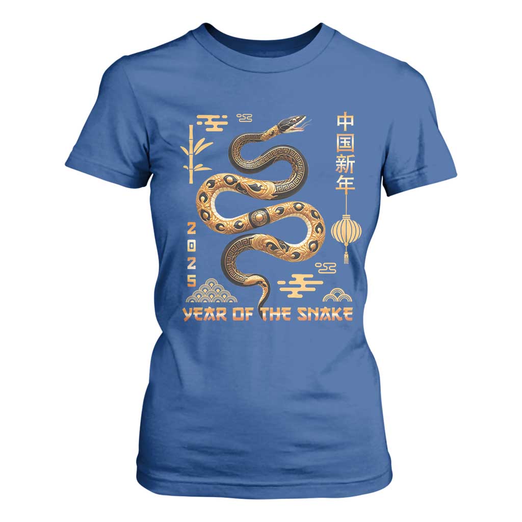 Lunar New Year 2025 T Shirt For Women Year Of The Snake 2025 Chinese China TS09 Royal Blue Print Your Wear