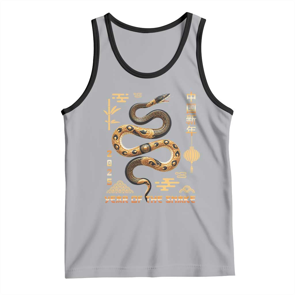 Lunar New Year 2025 Tank Top Year Of The Snake 2025 Chinese China TS09 Athletic Heather Black Print Your Wear
