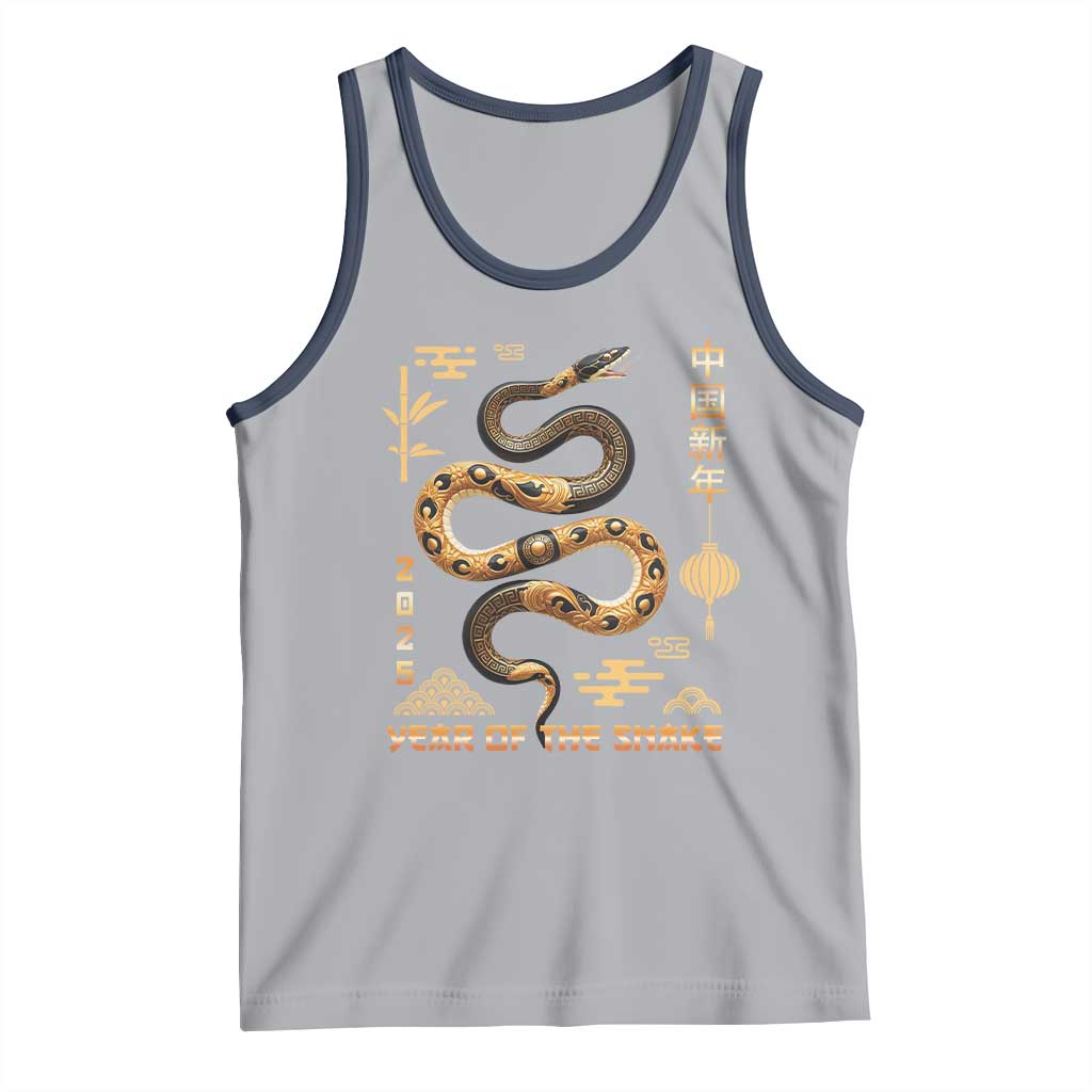Lunar New Year 2025 Tank Top Year Of The Snake 2025 Chinese China TS09 Athletic Heather Navy Print Your Wear
