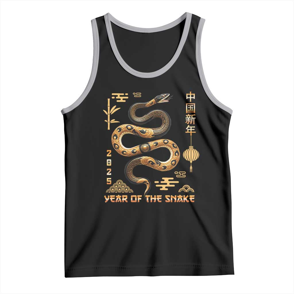 Lunar New Year 2025 Tank Top Year Of The Snake 2025 Chinese China TS09 Black Athletic Heather Print Your Wear
