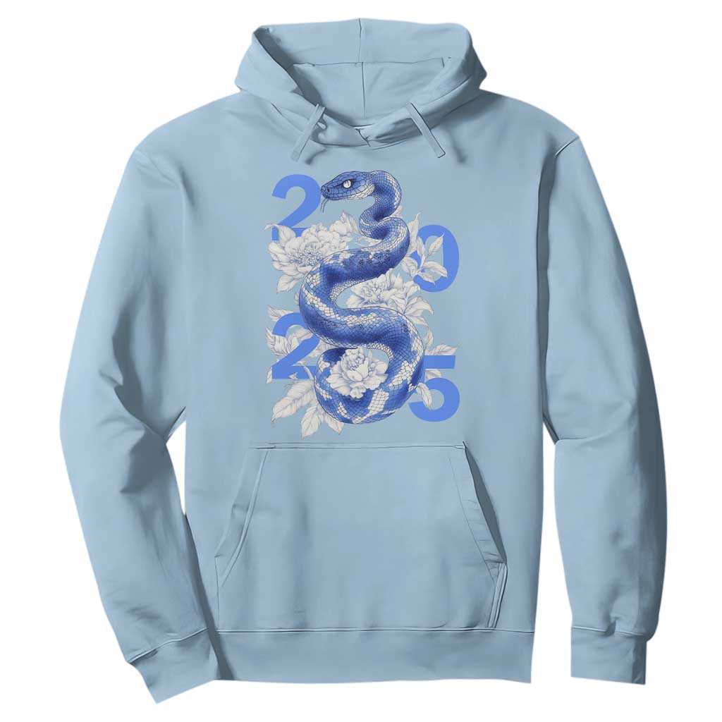 Year Of The Snake 2025 Hoodie Chinese New Year Blue Snake TS09 Light Blue Print Your Wear