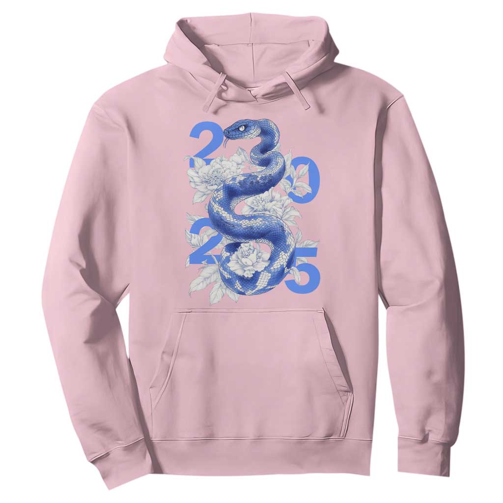 Year Of The Snake 2025 Hoodie Chinese New Year Blue Snake TS09 Light Pink Print Your Wear