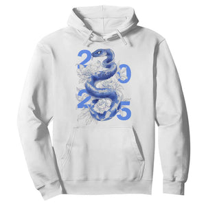 Year Of The Snake 2025 Hoodie Chinese New Year Blue Snake TS09 White Print Your Wear